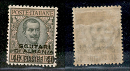 Uffici Postali All'Estero - Levante - Scutari D'Albania - 1911 - 40 Para Su 10 Lire (8) - Gomma Originale - Ottimamente  - Other & Unclassified