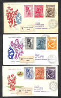 VATICANO - Posta Aerea - Arcangelo Gabriele Serie Completa (Aerea 24/32) Su Tre Buste FDC Raccomandate Con Bollo D'arriv - Other & Unclassified