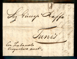Prefilateliche - Navigazione - 1832 Lettera Da Livorno 10 Mar. Per Tunisi Con Manoscritto "Con Trabaccolo Cragnolino..." - Zonder Classificatie