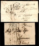 Prefilateliche - Navigazione - 1832/40 - Due Lettere Da Marsiglia A Livorno Con Tassa 16 E Bolli Via Di Nizza E Nizza Di - Other & Unclassified