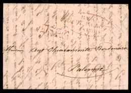 Prefilateliche - Navigazione - 1843 Lettera In Colore Rosa Da Marsiglia 29 Sett. Diretta Palermo Con Ovale Real Delegaz. - Other & Unclassified