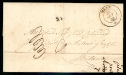 Prefilateliche - Navigazione - 1852 Lettera Con D.c. Mede 30 Set. 52 + Bollo S1 Per Milano - Segno Di Tassa 3/3/6 Relati - Other & Unclassified