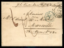 Prefilateliche - Navigazione - 1855 Lettera Da Livorno 19 Apr. Per Marsiglia Manoscritto "p.la Via Di Mare Vap. M. Anton - Other & Unclassified