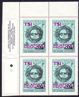 Tonga Niuafo'ou 1983 Specimen Block First Definitive $1 Value - Map Of Island With Crater Lake In The Middle - Géographie