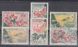 Gabon Flowers 1961 Mi#160-165 Mint Never Hinged/used - Gabon (1960-...)