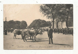 Cp , Commerce , La Promenade SAINT JULIEN Un Jour De Marché ,45 , ORLEANS , Voyagée1908 - Märkte