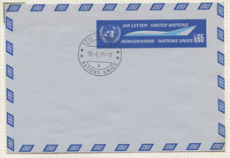 NU Genève - Vereinte Nationen Aérogramme 1969 Y&T N°AE1969-01 - Michel N°LL1969-01 (o) - 65c Avion Stylisé - Cartas & Documentos