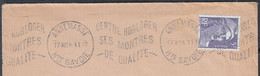 Flamme KRAG De 74 ANNEMASSE  1954 " Centre Horloger Ses Montres " Sur Enveloppe Et Mne DE GANDON 5f - Mechanische Stempels (reclame)