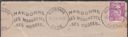 Flamme KRAG De 11 NARBONNE 1948  " Ses Monuments  Ses Musées  " Sur Enveloppe Et Mne DE GANDON 10f - Mechanische Stempels (reclame)