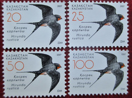 Kazakhstan  2007  Defin. Swallow  4 V MNH - Swallows