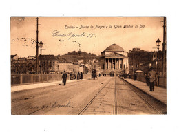 14833 " TORINO-PONTE IN PIETRA E LA GRAN MADRE DI DIO " ANIMATA-TRAMWAY-CART. POST. SPED.1907 - Pontes