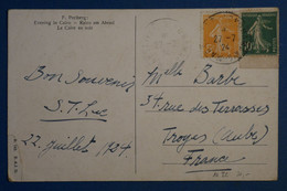 AL4 FRANCE CAIRE  BELLE CARTE   1924 EGYPTE POUR TROYES FRANCE    + + AFFRANCH. INTERESSANT - Covers & Documents