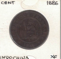 French Indochina 1 Cent 1886, KM#1 - Vietnam