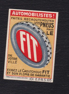 Ancienne étiquette  Allumettes France H22 Années 30 Pneu Fit - Boites D'allumettes - Etiquettes