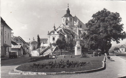 A5366) EISENSTADT  Bgld. Haydn Kirche - S/W Fahrzeug Usw. Tolle Alte Details - Eisenstadt