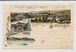0-6200 BAD SALZUNGEN, Lithographie 1897, Schloß, Gradierhaus, Ortsansicht - Bad Salzungen
