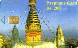 NEPAL 200 RS TEMPLE   USED CHIP  READ DESCRIPTION !! - Népal