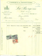 Facture La Bergerie  à Leuze - Fabrique De Bonneterie : 1949 - Textile & Vestimentaire