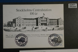 AL4 SUEDE   BELLE CARTE FERROVIAIRE 1971  GARE DE STOCKHOLM +C. SPECIAL+ AFFRANCH. INTERESSANT - Storia Postale