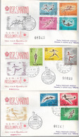 3 Fdc FAIP Capitolum: PREOLIMPICA (1963) ;raccomandate - FDC