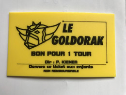Fête Foraine Ticket Manège Carroussel Le Goldorak Secteur Saint Avold Guessling Lelling Pontpierre Faulquemont Vintage - Autres