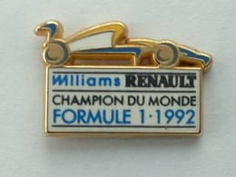 Pin's WILLIAMS RENAULT - CHAMPION DU MONDE F1 1992 - F1