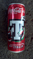 Lattina Italia - Coca Cola - 33 Cl. - Italia Europei 2012 Lettera T -  Vuota - Latas
