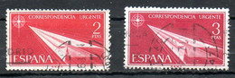 ESPAGNE. Exprès N°31-2 De 1956-66 Oblitérés. Flèche De Papier. - Correo Urgente