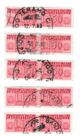 ITALIA REPUBBLICA ITALY REPUBLIC1955 1981 PACCHI IN CONCESSIONE PARCEL POST STELLE 1968LIRE 150 USATO CINQUE  COPPIE - Concessiepaketten