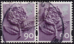 GREAT BRITAIN England 2009 90p Pair Tudor Rose Sc#20 - USED @R130 - England