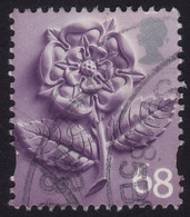 GREAT BRITAIN England 2001 68p Tudor Rose Sc#5 - USED @R086 - England