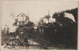 Carte Photo Allemande LONGUYON Gare Train Bombardement Raid Aérien Français 1918 - Longuyon
