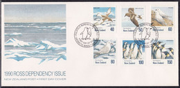 Ross Dependency, 1990, Antarctic Birds, Set On FDC - Cartas & Documentos