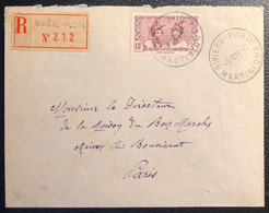 Martinique Lettre Recommandée Tarif à 3FR 1940 N°151 Type I Obl De "Rivière Pilote" !pour Paris, Voie Maritime + Censure - Lettres & Documents