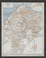 CARTE PLAN MAP 1954 MAGHREB MAROC MOROCCO - RABAT - AÉRODROME KEBIBAT ORANGERS MÉDINA OCÉAN AGUEDAL LERICHE - Cartes Topographiques