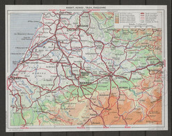 CARTE PLAN MAP 1954 MAGHREB MAROC MOROCCO - CIRCUIT RABAT AZROU TAZA OUEZZANE MEKNES SALÉ MOULAY IDRIS - Cartes Topographiques