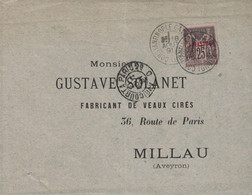 SAGE - LEVANT  -CONSTANTINOPLE GALATA - TURQUIE - LETTRE DU 18-8-1891 (POTHION TYPE L INDICE 10) - AMBULANT D'ENTREE - Covers & Documents