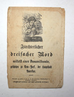 Fürchterlicher Dreifacher Mord Mittelst Einer Dynamitbombe, Geschehen Zu New York, Der Hauptstadt Amerikas - 4. Neuzeit (1789-1914)