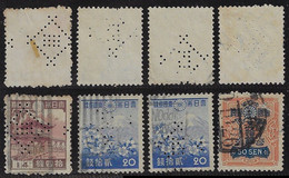 Japan 4 Stamp With Perfin Logo Of The Mitsui Bussan Kaisha From Kobe Lochung Perfore - Autres