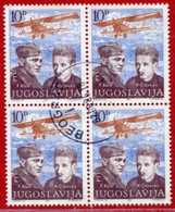 YUGOSLAVIA 1985 Partisan Air Heroes Block Of 4 Used.  Michel 2109 - Usati