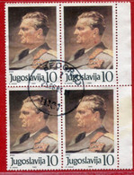 YUGOSLAVIA 1985 Tito Birth Anniversary Block Of 4 Used.  Michel 2110 - Used Stamps