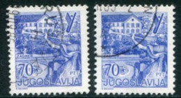 YUGOSLAVIA 1985 Towns Definitive 70 D. Both Perforations Used.  Michel 2119A+C - Usati