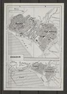 CARTE PLAN MAP 1954 MAGHREB MAROC MOROCCO - AGADIR - VILLE NOUVELLE - TALBORJT FOUNTI KASBA PORT - Cartes Topographiques