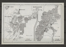 CARTE PLAN MAP 1954 MAGHREB MAROC MOROCCO - OUEZZANE VILLE NOUVELLE ET VILLE INDIGENE - Cartes Topographiques