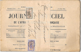 Journal Avec Sa  Bande Du 15 Mars 1914 Parfait état Timbrée République Française Moyen Congo Pour Sauvigny Par Corbigny - Newspapers