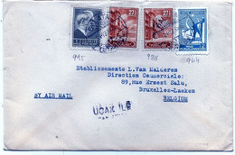 TURQUIE - N° 964 +988x 2 + 995  / LETTRE Par AVION Pour BRUXELLES (Belgique) C à D - GALATA / 21-12 -1946 - Briefe U. Dokumente