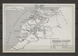 CARTE PLAN MAP 1954 MAGHREB MAROC MOROCCO - PRINCIPALES CURIOSITÉS - PALMERAIES OASIS ROCHERS DE SEL CASCADES - Cartes Topographiques