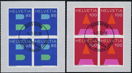 Suisse - 2021 - A + B Post - Viererblock - Ersttag Stempel ET - Usati