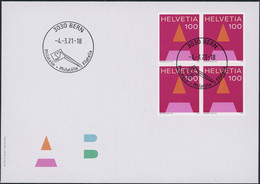 Suisse - 2021 - A + B Post - Viererblock - Ersttagsbrief FDC U4 ET - Briefe U. Dokumente