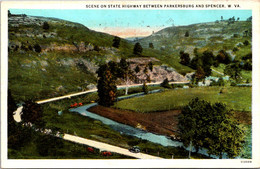West Virginia Scene On State Highway Between Parkersburg And Spencer 1927 Curteich - Parkersburg